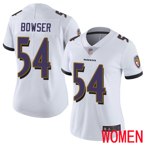 Baltimore Ravens Limited White Women Tyus Bowser Road Jersey NFL Football 54 Vapor Untouchable
